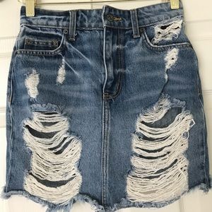 Carmar Distressed Denim Skirt